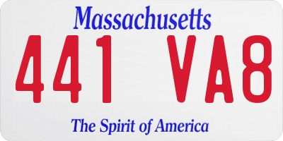 MA license plate 441VA8