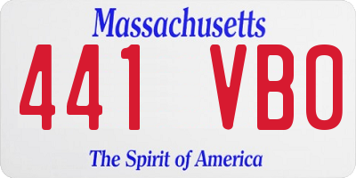 MA license plate 441VB0