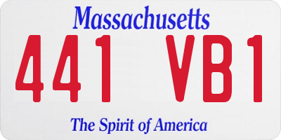 MA license plate 441VB1