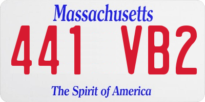 MA license plate 441VB2