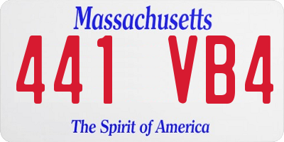 MA license plate 441VB4