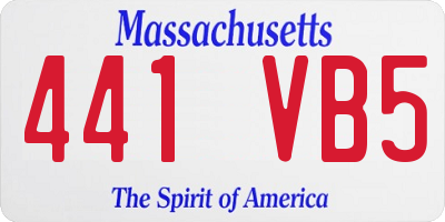MA license plate 441VB5