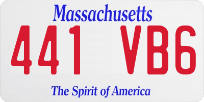 MA license plate 441VB6