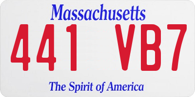MA license plate 441VB7