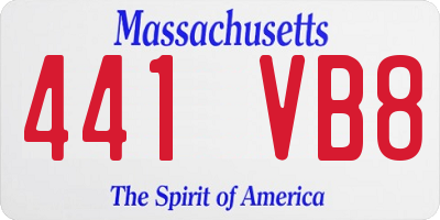 MA license plate 441VB8