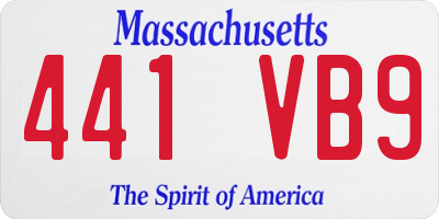 MA license plate 441VB9