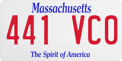 MA license plate 441VC0