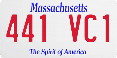 MA license plate 441VC1