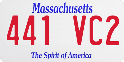MA license plate 441VC2