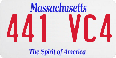 MA license plate 441VC4