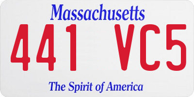 MA license plate 441VC5