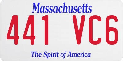 MA license plate 441VC6