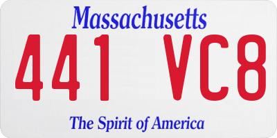 MA license plate 441VC8