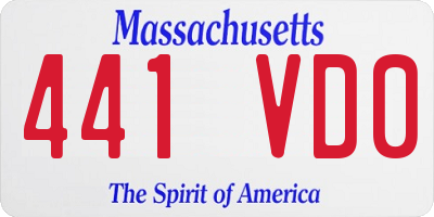 MA license plate 441VD0
