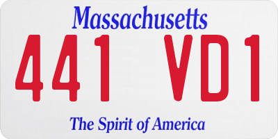 MA license plate 441VD1