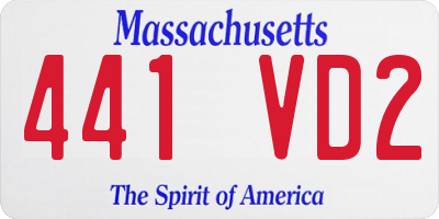 MA license plate 441VD2