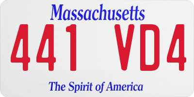 MA license plate 441VD4