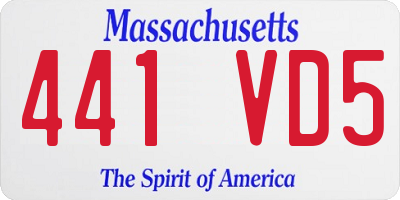 MA license plate 441VD5