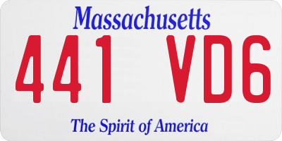 MA license plate 441VD6