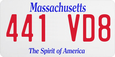 MA license plate 441VD8