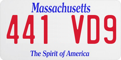 MA license plate 441VD9