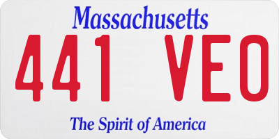 MA license plate 441VE0