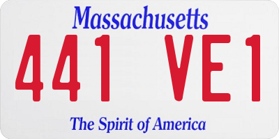 MA license plate 441VE1