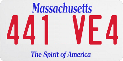MA license plate 441VE4