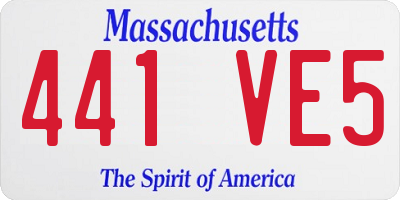 MA license plate 441VE5