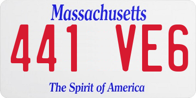 MA license plate 441VE6