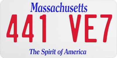 MA license plate 441VE7