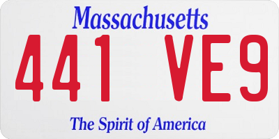 MA license plate 441VE9