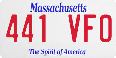 MA license plate 441VF0