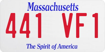 MA license plate 441VF1