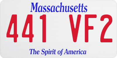 MA license plate 441VF2