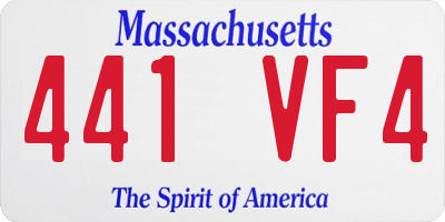 MA license plate 441VF4