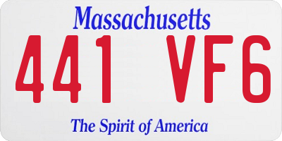 MA license plate 441VF6