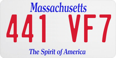 MA license plate 441VF7