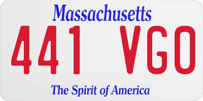 MA license plate 441VG0