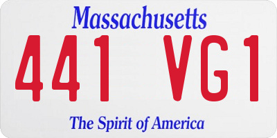 MA license plate 441VG1