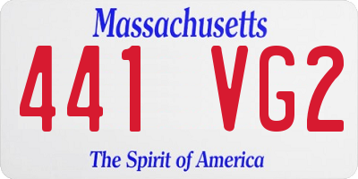 MA license plate 441VG2