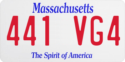 MA license plate 441VG4