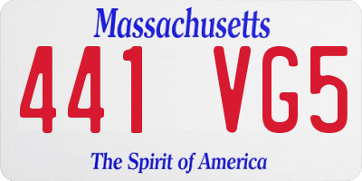 MA license plate 441VG5