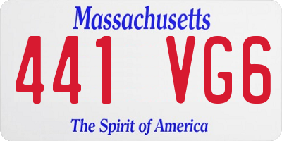 MA license plate 441VG6