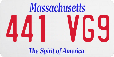 MA license plate 441VG9