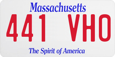 MA license plate 441VH0