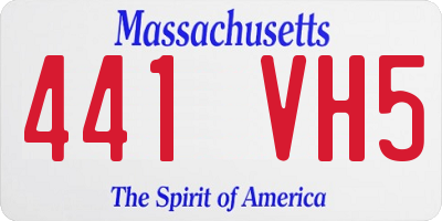 MA license plate 441VH5
