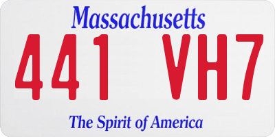 MA license plate 441VH7