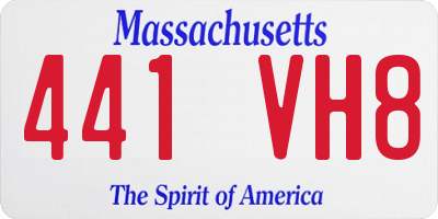 MA license plate 441VH8