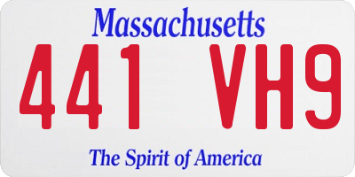 MA license plate 441VH9